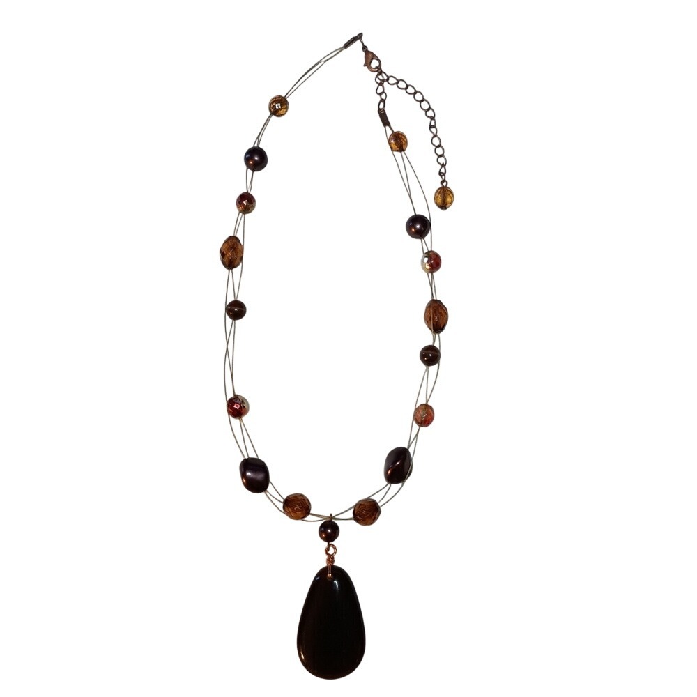Faux Tigers Eye w\Stones and Beads SKUJ067 - Picture 4 of 4
